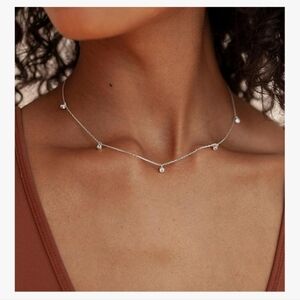 ($5 START!) 925 SILVER RHINEST9NE NECKLACE NWOT!